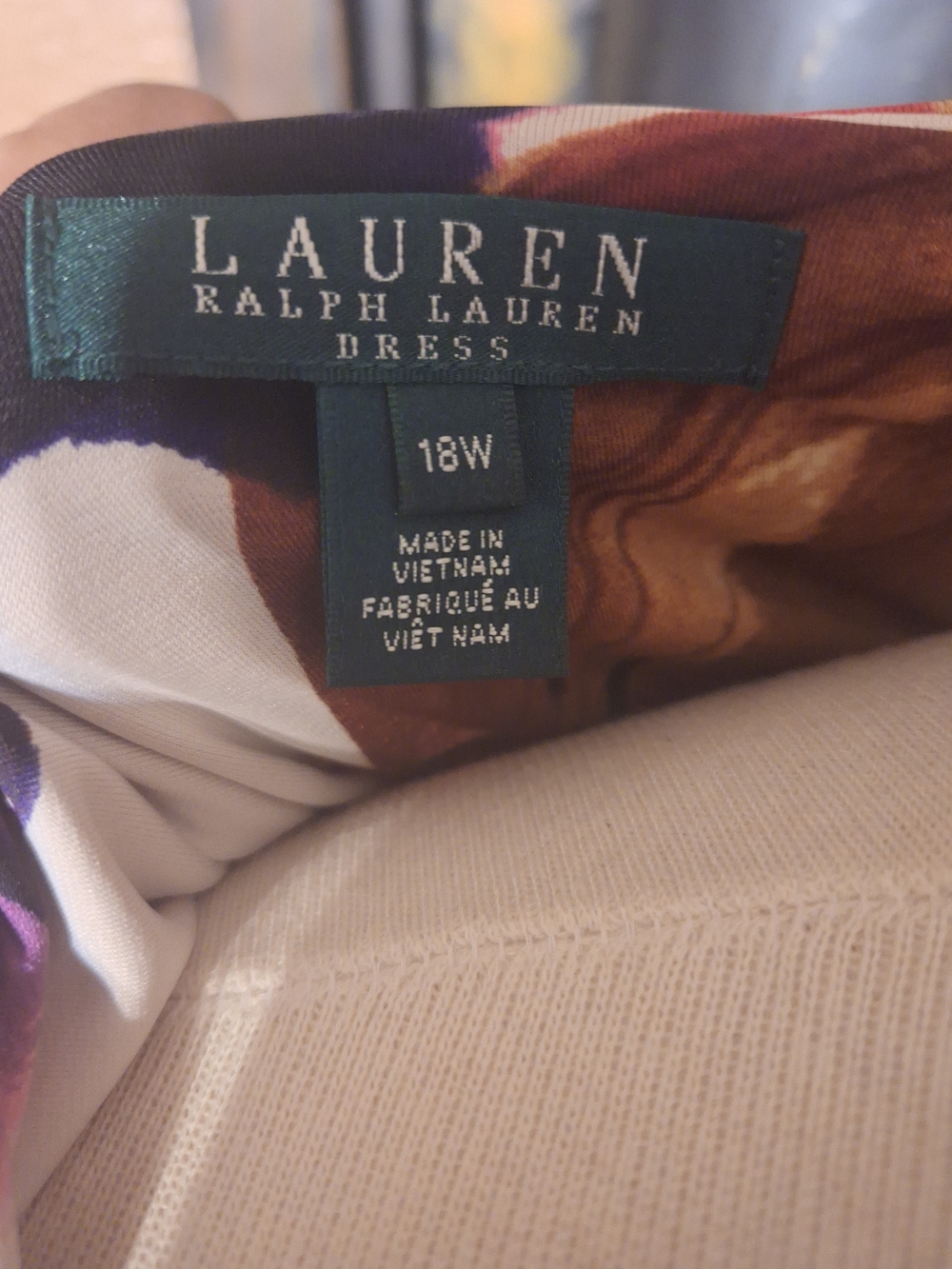 Ralph Lauren Floral Sleeveless Dress in Purple, Brown & Cream - Picture 3 of 3